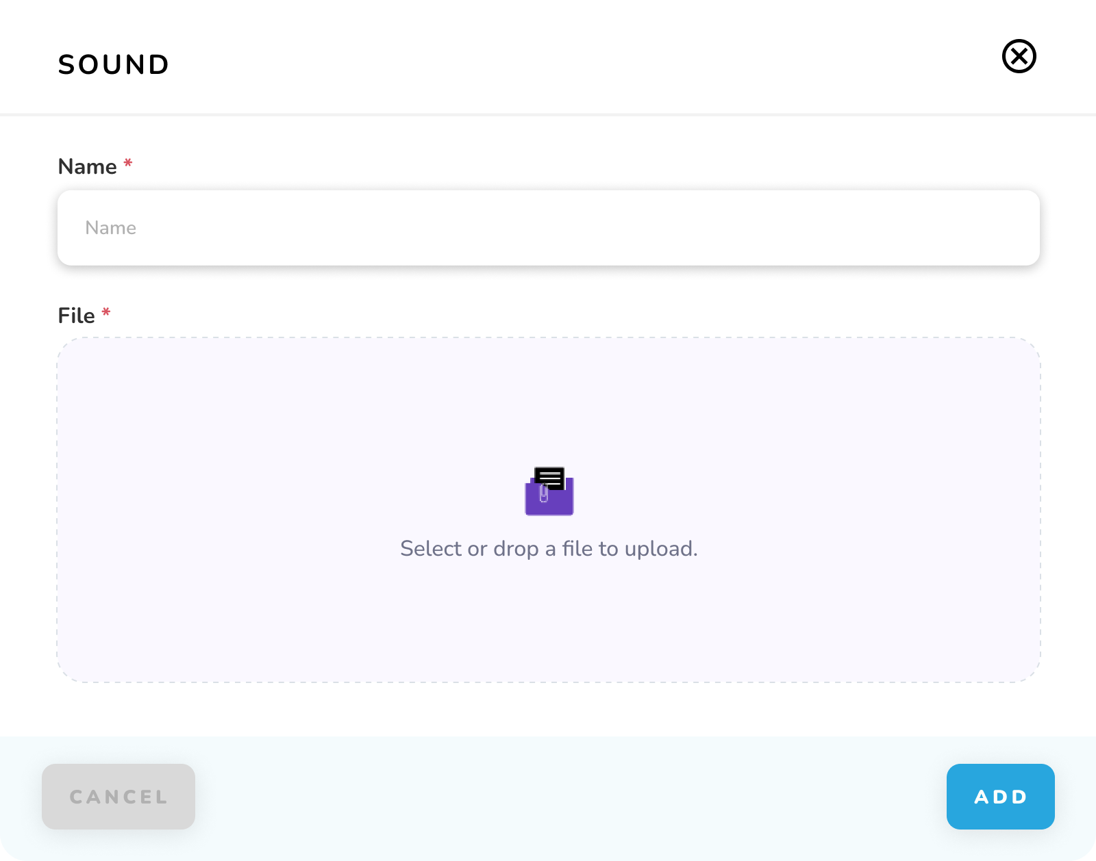 Sound - Add Sound Popup